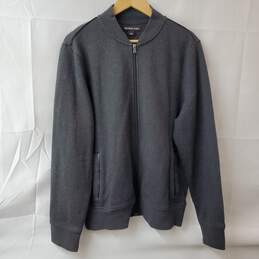 Michael Kors Cotton Blend Full Zip Gray Sweat Jacket Women's LG