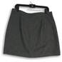 Womens Gray 2 Welt Pocket Zipper Front Short A-Line Skirt Size 12 image number 2