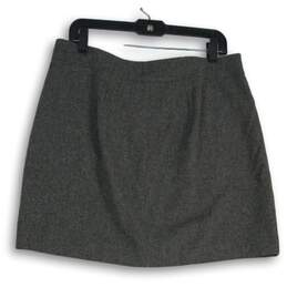 Womens Gray 2 Welt Pocket Zipper Front Short A-Line Skirt Size 12 alternative image