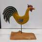 Hand Carved & Painted Wood & Metal Rooster on Wood Stump Yard Farmhouse Decor Folk Art image number 2