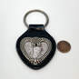 Designer Brighton Silver-Tone One World Black Leather Heart Keychain image number 2