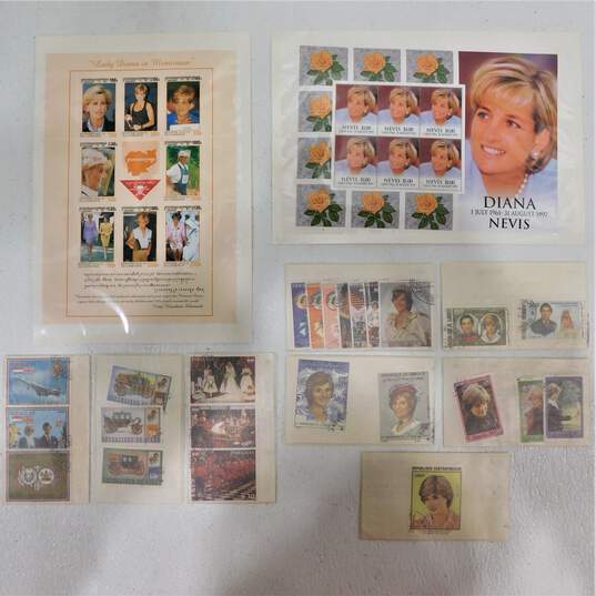 2 Princess Diana Memorial Stamp Sheetlet - Cambodia  and  Nevis Uncut Sheets W/ Extras image number 1