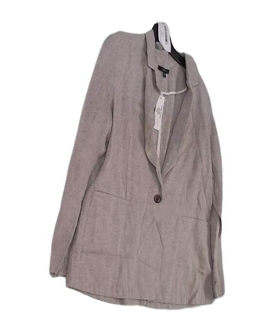 Womens Gray Long Sleeve Pockets One Button Blazer Jacket Size Large image number 3