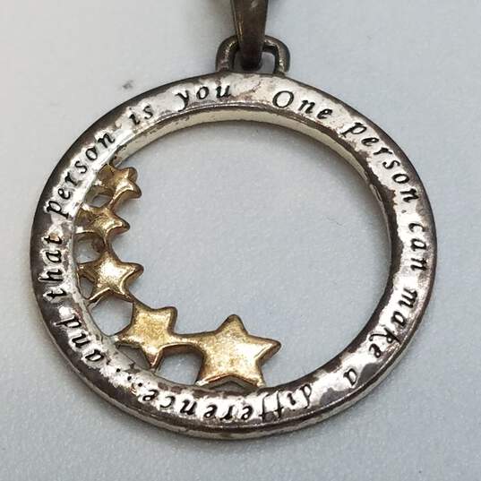 Sterling Silver Gold Tone Hinge Bracelet 18 1/4 & 20inch Pendant Necklace Bundle 3pcs 12.7g image number 3
