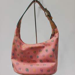 Womens Pink Leather Monogram Inner Pocket Shoulder Strap Bag Charm Hobo Bag alternative image