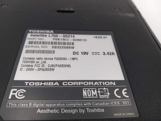 Toshiba Satellite L755-S5214 15.6" Laptop image number 6