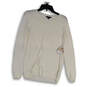 NWT Womens White Crew Neck Long Sleeve Knitted Pullover Sweater Size S image number 1