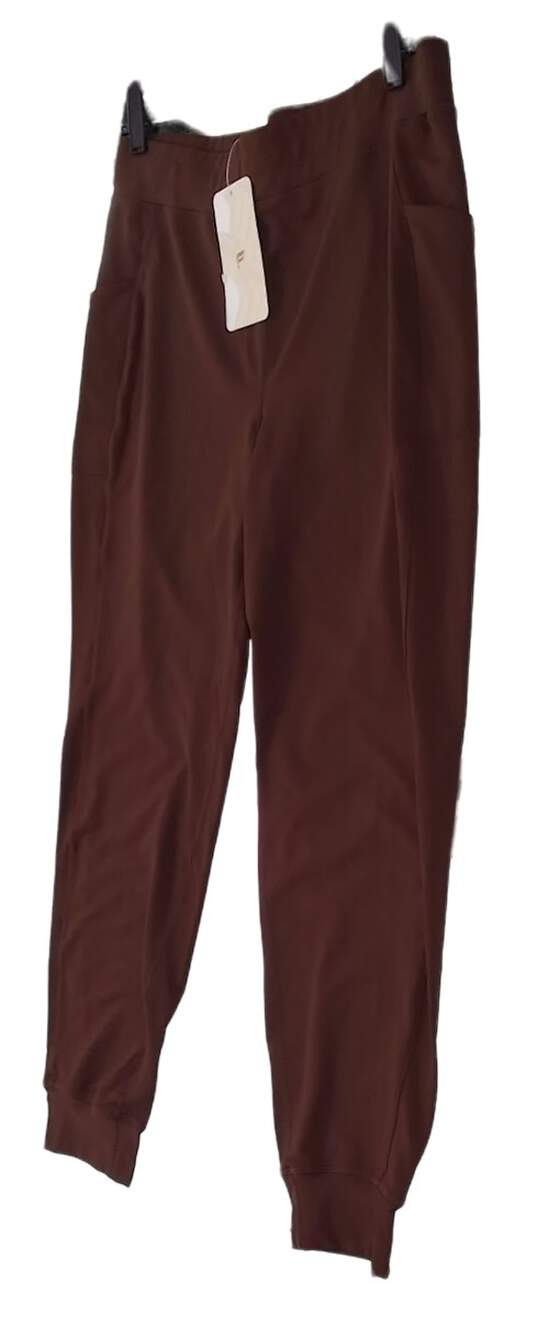 NWT Womens Brown Elastic Waist Stretch Tapered Leg Jogger Pants Size Large image number 2