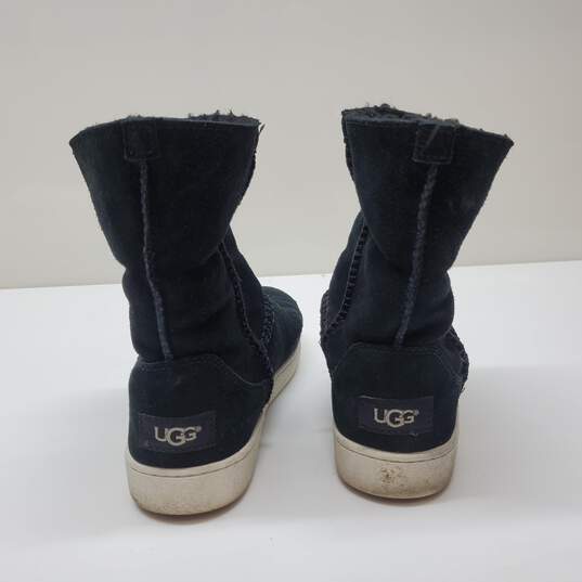 UGG Mika Black Short Sneaker Boot Ankle Bootie Shearling Suede Sz 7.5 image number 5