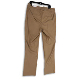 NWT Womens Tan Flat Front Stretch Pockets Straight Leg Dress Pants Size 16R alternative image
