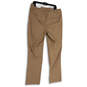 NWT Womens Tan Flat Front Stretch Pockets Straight Leg Dress Pants Size 16R image number 2