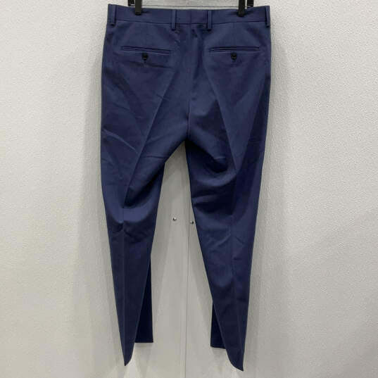 NWT Mens Blue Sleeveless Button Front Jacket & Pants 2 Piece Suit Set Sz 54 image number 3