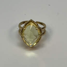Designer Stella & Dot Gold-Tone Crystal Cut Stone Double Layered Band Ring alternative image