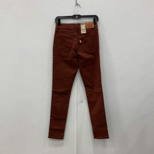 NWT Womens Rust Orange 311 Denim Shaping Skinny Leg Jeans Size 25x30 image number 2