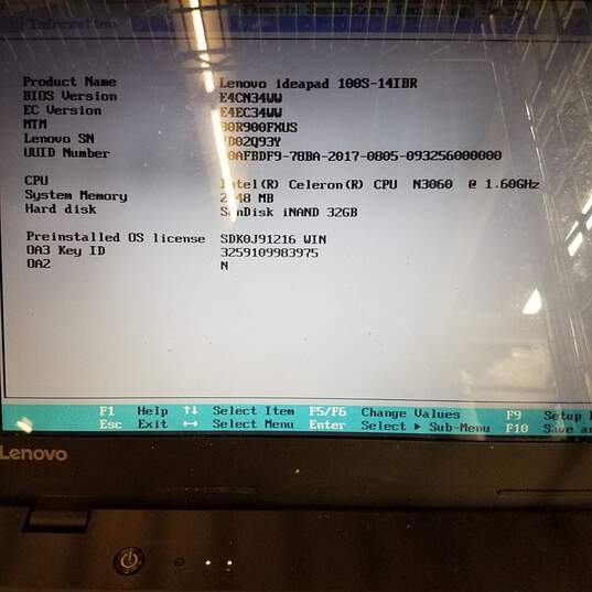 Lenovo IdeaPad 100S 14in Intel Celeron N3060 CPU 2GB RAM 32GB SSD image number 9