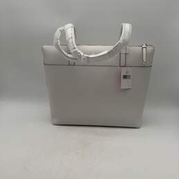 NWT Kate Spade New York Womens White Leather Double Handle Zipper Tote Bag Purse alternative image