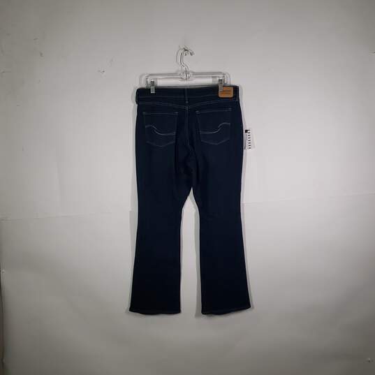 Womens Signature Dark Wash Denim Mid-Rise Bootcut Leg Jeans Size 12S image number 2