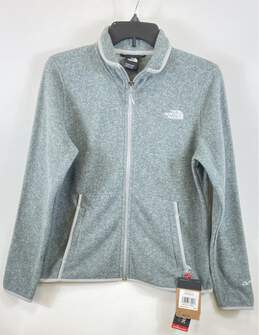 NWT The North Face Womens Gray Heather Pockets Fleece Zip-Up Jacket Size Small