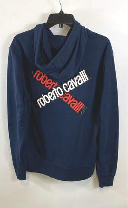 Roberto Cavalli Men Blue Full Zip Hoodie Sweater L alternative image