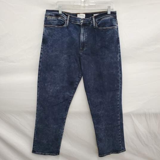 NWT Frame WM's Le High Straight Dark Blue Denim Jeans Size 34 x 26 image number 1