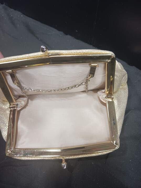 Vintage Sparkly Gold Clutch Purse (Chain Inside Bag) image number 3