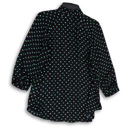 Womens Blue Green Long Sleeve Collared Button Front Blouse Top Size X-Small alternative image