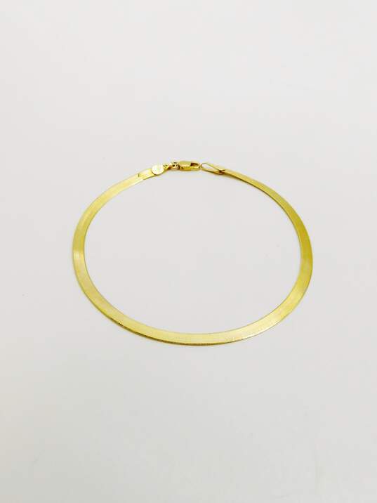 10K Yellow Gold Herringbone Chain Bracelet 1.9g image number 2