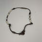 Designer Silpada 925 Sterling Silver Leather Cord Pearls Beaded Necklace image number 3
