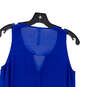 Womens Blue Sleeveless Keyhole Neck Casual Blouse Top Size Small image number 4