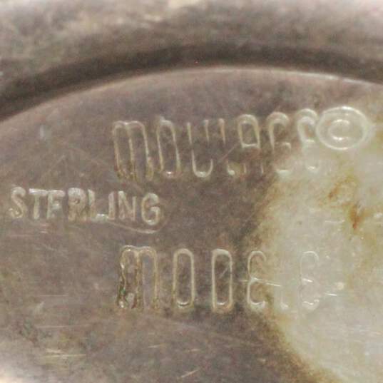 Vintage Moulage Modele Sterling Silver Black Obsidian Earrings image number 5
