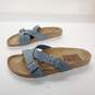 Birkenstock Women's Yao Balance Blue Nubuck Slide Sandals Size 6.5 image number 2