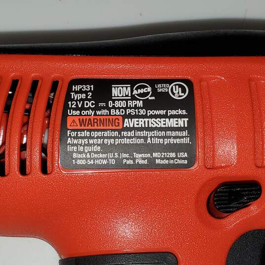 Black & Decker Impact Driver HP331 Type 2 P/R w/ Battery , Instructions & Case image number 5
