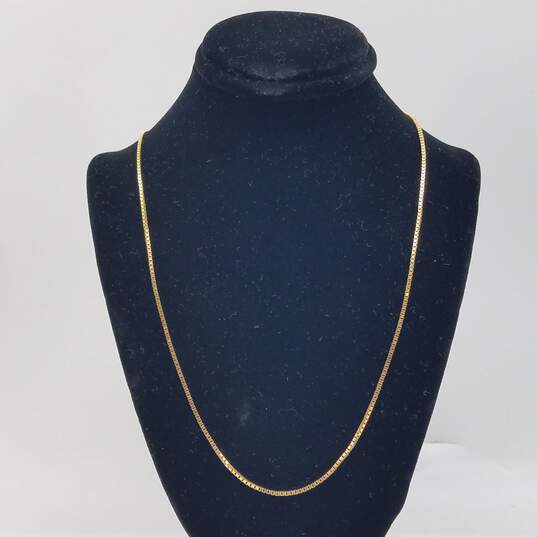 10k Gold 1mm Box Chain Necklace 4.0g image number 1
