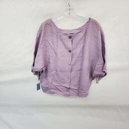 Lloyd Williams Vintage Light Purple Linen Silk Blend Top WM Size 10 NWT alternative image