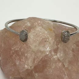 Designer Kendra Scott Silver-Tone Drusy Stone Adjustable Cuff Bracelet