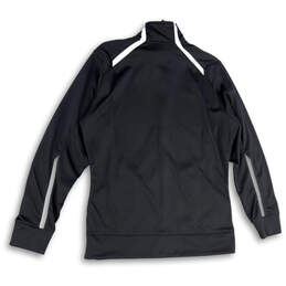 NWT Womens Black White Long Sleeve Mock Neck Full-Zip Track Jacket Size XL alternative image
