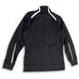 NWT Womens Black White Long Sleeve Mock Neck Full-Zip Track Jacket Size XL image number 2