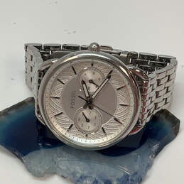 Designer Coach ES-3712 Silver-Tone Chronograph Round Dial Analog Wristwatch