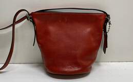 Coach Leather Bleecker Mini Duffel Shoulder Bag Red