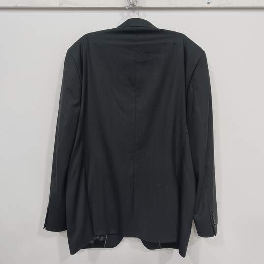 Men's Black 100% Wool Suit Jacket Size 44R image number 2