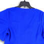 NWT Womens Blue V-Neck Short Sleeve Ruched Pullover Mini Dress Size 18 image number 4