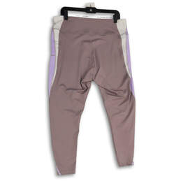 Womens Pink Lavender Evostripe Elastic Waist Pull On Cropped Leggings Sz XL alternative image