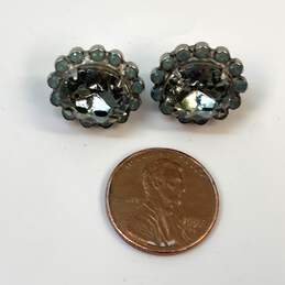 Designer Sorrelli Silver-Tone Crystal Cut Stone Flower Stud Earrings alternative image