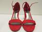 Worthington Beckwith Red Velvet Strappy Heel Sandals Women's Size 8 image number 4