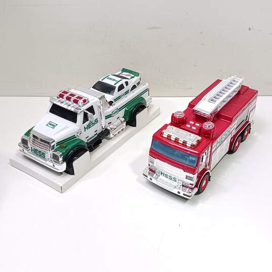 Pair of Hess Toy Vehicles Fire Truck & Truck image number 2