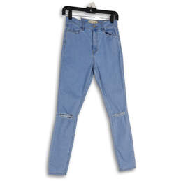 NWT Womens Blue Denim Super High Rise Skinny Leg Jegging Jeans Size 26