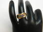 14K Yellow Gold Florentine & Polished Finish Simulated Birthstone Mother's Ring 5.0g image number 2