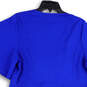 NWT Womens Blue V-Neck Short Sleeve Pullover Mini Dress Size 18 image number 4
