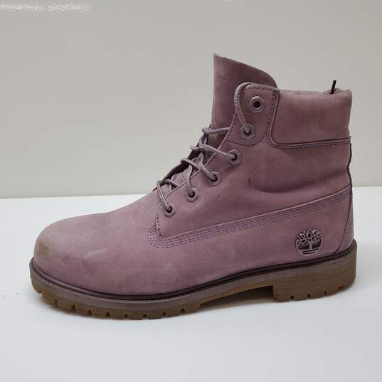Timberland Women Size 7 Waterproof Combat Lavender Nubuck Leather Boots image number 3