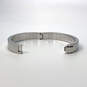 Designer J. Crew Silver-Tone Round Shaped Hinged Thick Bangle Bracelet image number 3